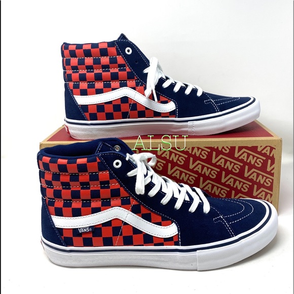 vans ward hi checkerboard men's skate shoes